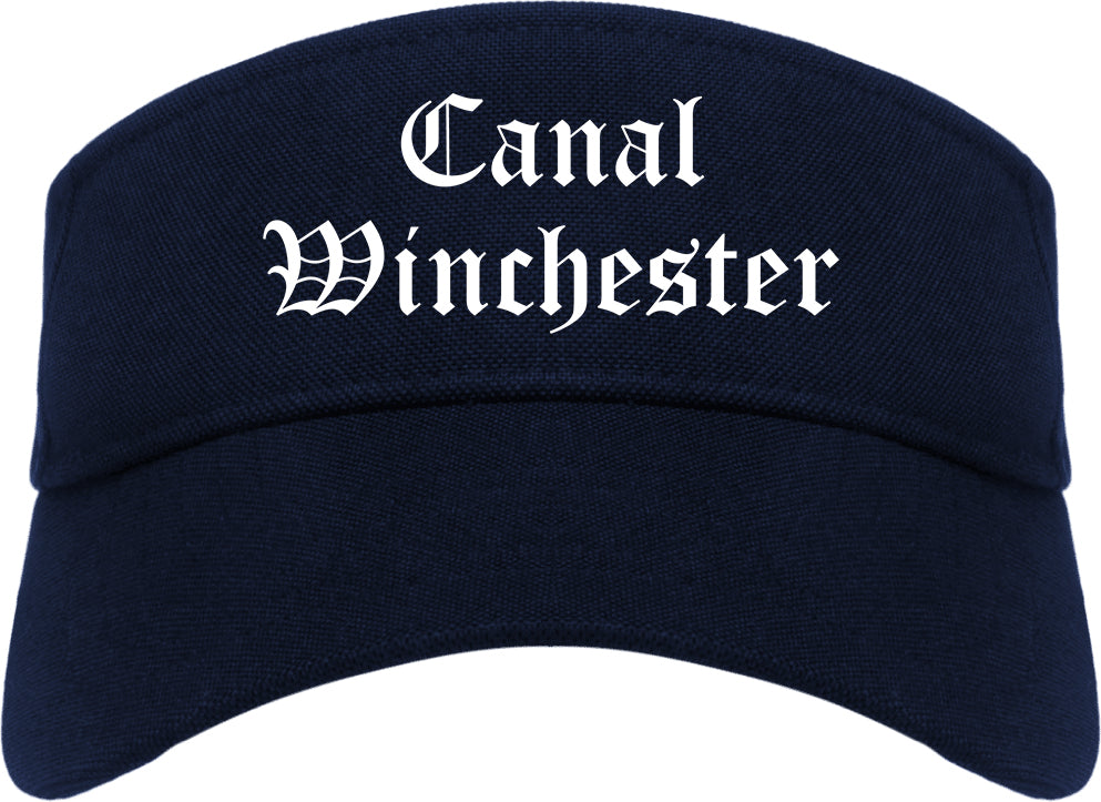 Canal Winchester Ohio OH Old English Mens Visor Cap Hat Navy Blue