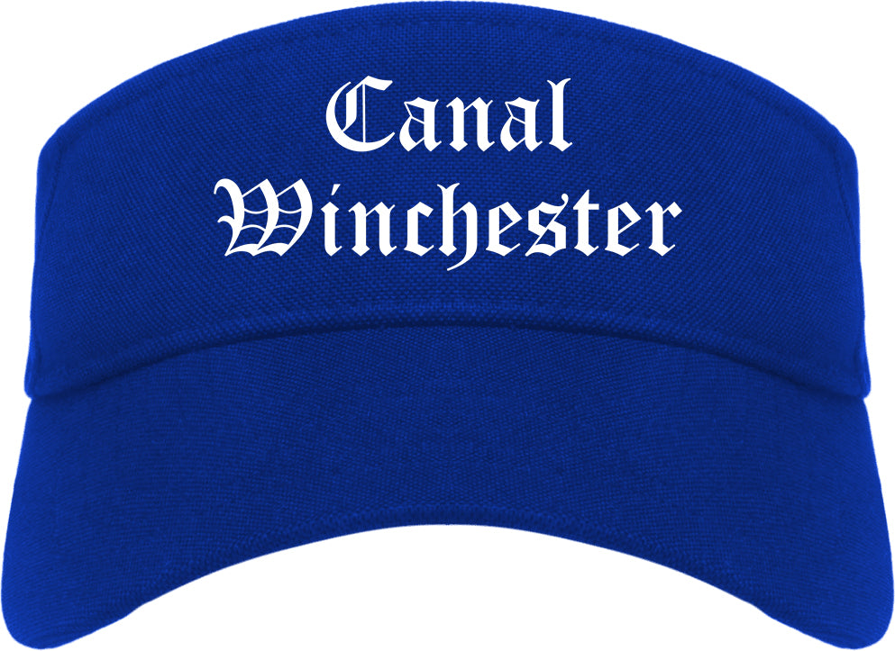 Canal Winchester Ohio OH Old English Mens Visor Cap Hat Royal Blue