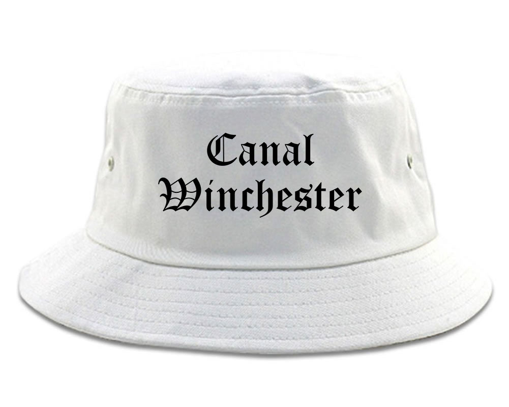 Canal Winchester Ohio OH Old English Mens Bucket Hat White