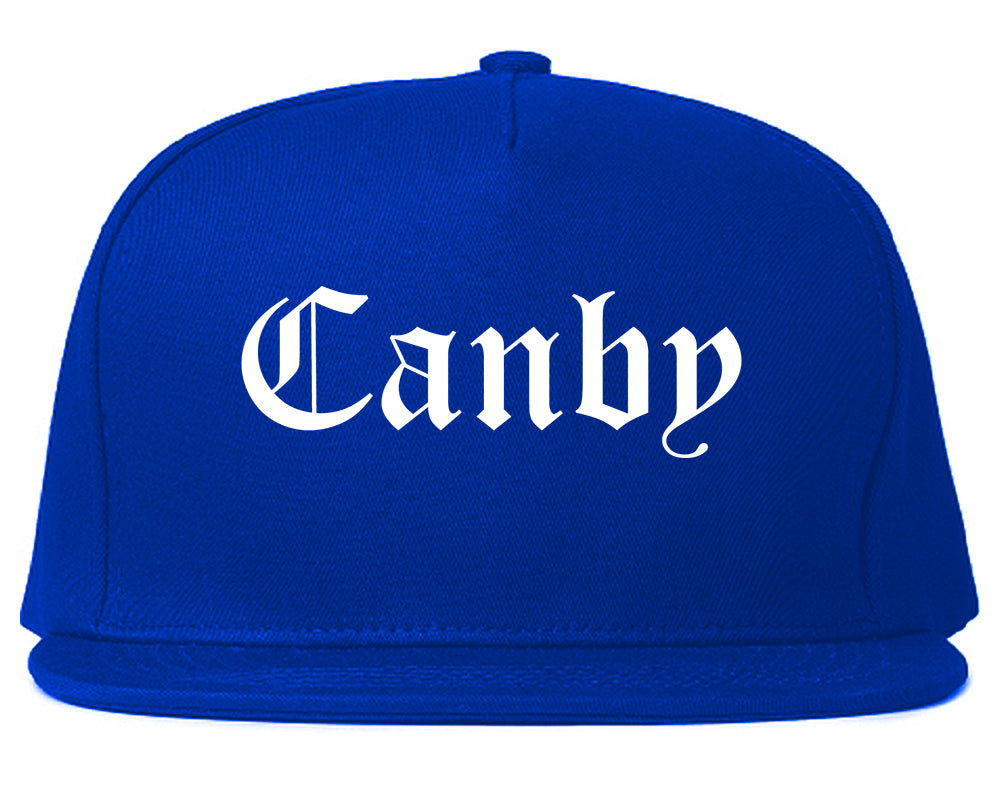Canby Oregon OR Old English Mens Snapback Hat Royal Blue