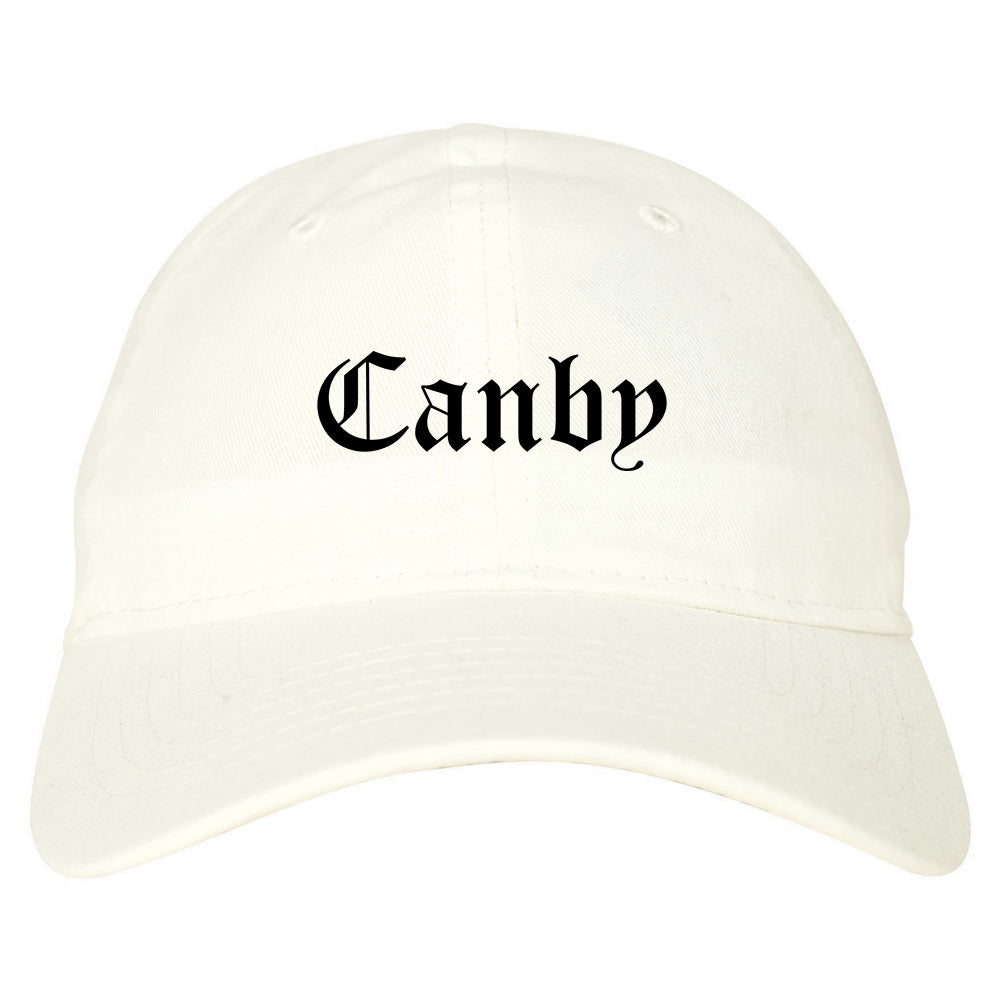 Canby Oregon OR Old English Mens Dad Hat Baseball Cap White