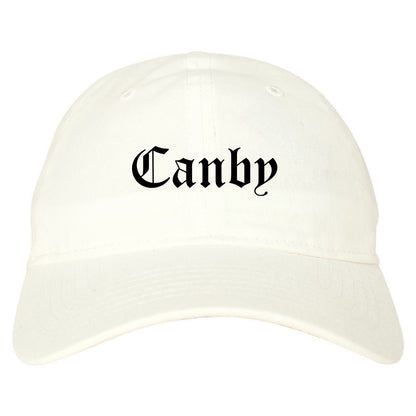 Canby Oregon OR Old English Mens Dad Hat Baseball Cap White