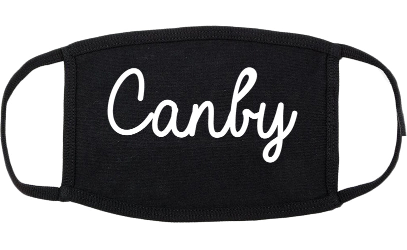 Canby Oregon OR Script Cotton Face Mask Black