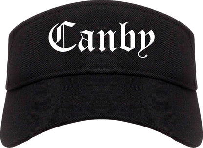 Canby Oregon OR Old English Mens Visor Cap Hat Black