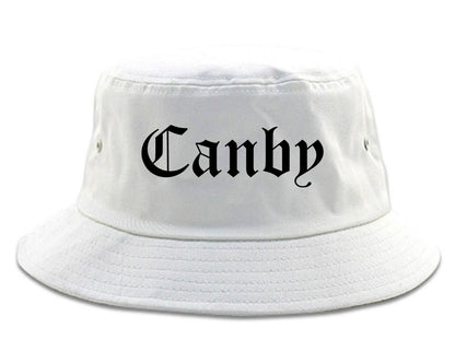 Canby Oregon OR Old English Mens Bucket Hat White