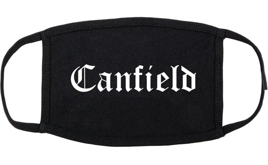 Canfield Ohio OH Old English Cotton Face Mask Black