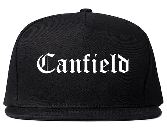 Canfield Ohio OH Old English Mens Snapback Hat Black