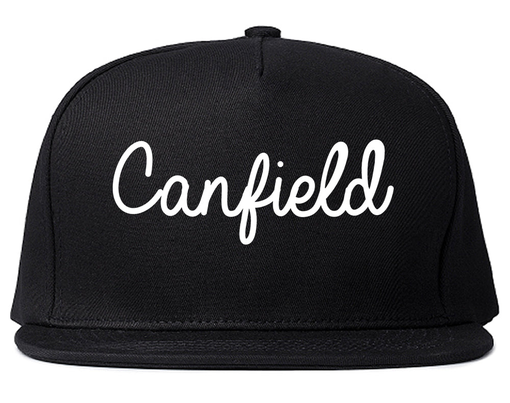 Canfield Ohio OH Script Mens Snapback Hat Black