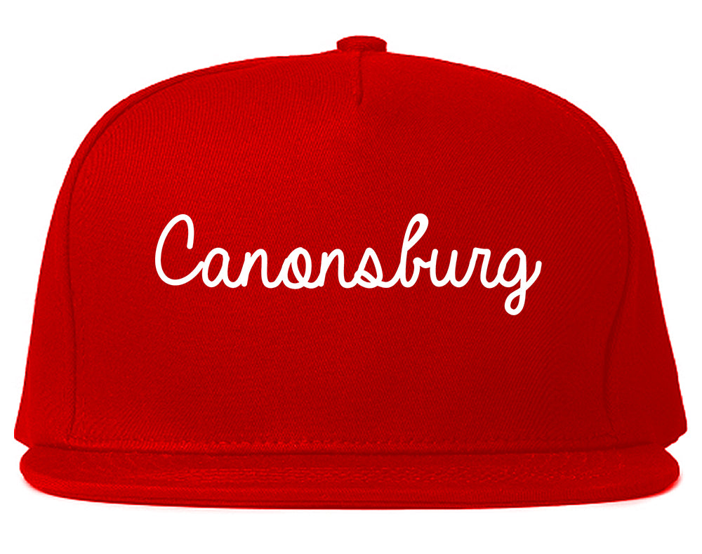 Canonsburg Pennsylvania PA Script Mens Snapback Hat Red