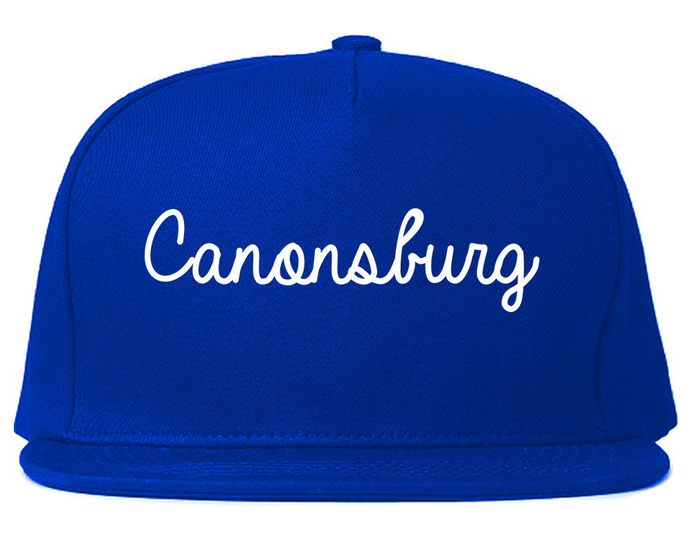 Canonsburg Pennsylvania PA Script Mens Snapback Hat Royal Blue