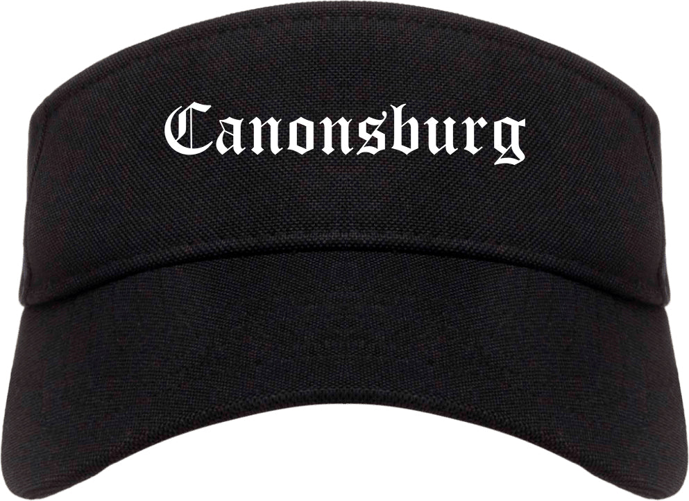 Canonsburg Pennsylvania PA Old English Mens Visor Cap Hat Black