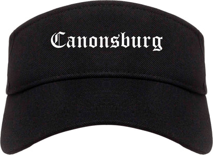 Canonsburg Pennsylvania PA Old English Mens Visor Cap Hat Black