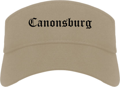 Canonsburg Pennsylvania PA Old English Mens Visor Cap Hat Khaki