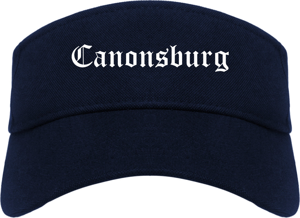 Canonsburg Pennsylvania PA Old English Mens Visor Cap Hat Navy Blue
