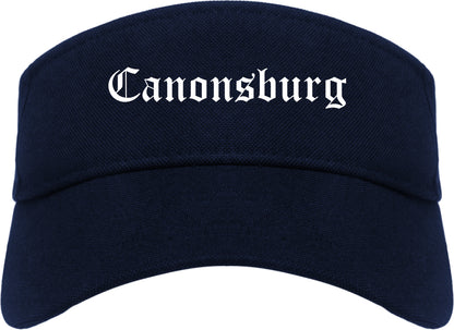 Canonsburg Pennsylvania PA Old English Mens Visor Cap Hat Navy Blue