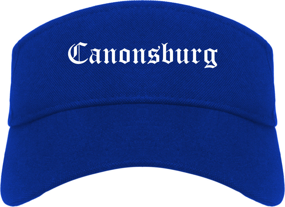 Canonsburg Pennsylvania PA Old English Mens Visor Cap Hat Royal Blue