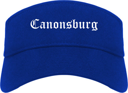 Canonsburg Pennsylvania PA Old English Mens Visor Cap Hat Royal Blue