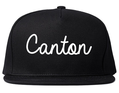 Canton Georgia GA Script Mens Snapback Hat Black