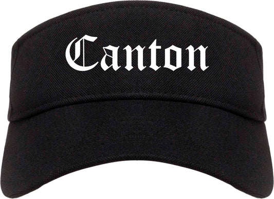 Canton Georgia GA Old English Mens Visor Cap Hat Black