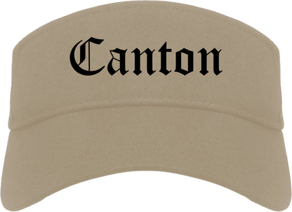 Canton Georgia GA Old English Mens Visor Cap Hat Khaki
