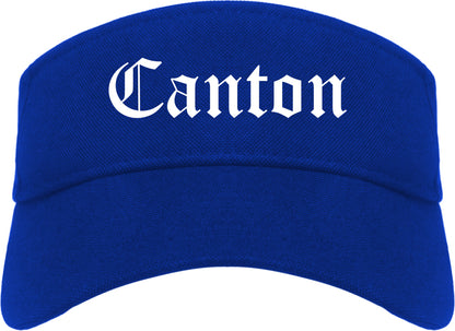 Canton Georgia GA Old English Mens Visor Cap Hat Royal Blue