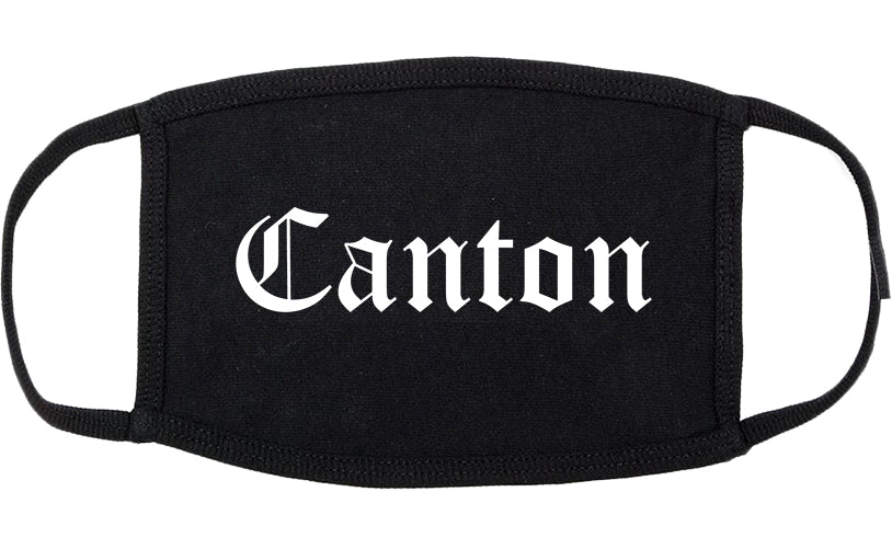 Canton Illinois IL Old English Cotton Face Mask Black