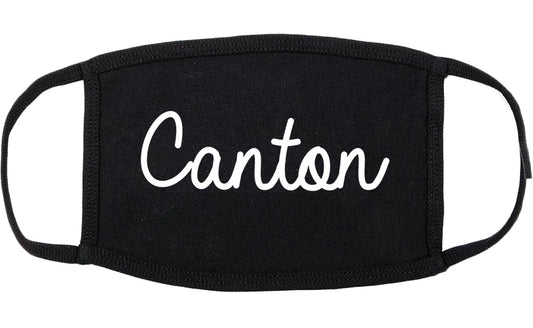 Canton Mississippi MS Script Cotton Face Mask Black