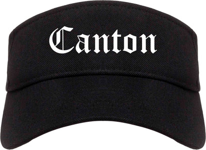 Canton Ohio OH Old English Mens Visor Cap Hat Black