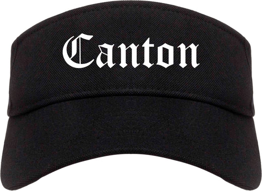 Canton Ohio OH Old English Mens Visor Cap Hat Black