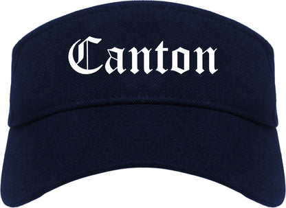 Canton Ohio OH Old English Mens Visor Cap Hat Navy Blue