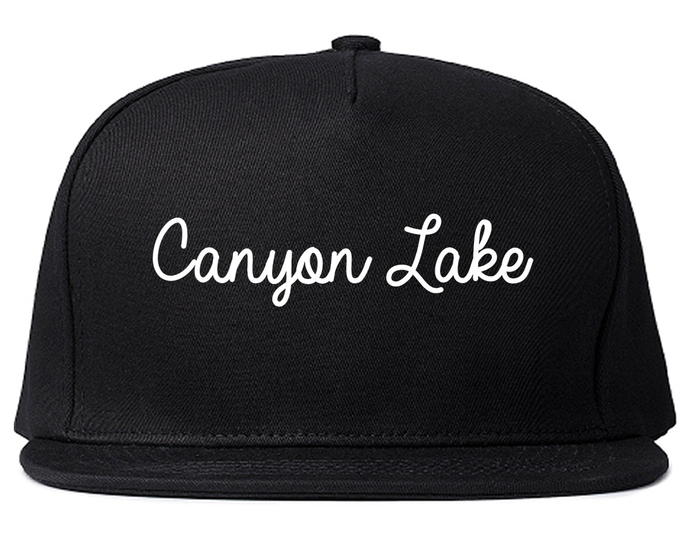 Canyon Lake California CA Script Mens Snapback Hat Black