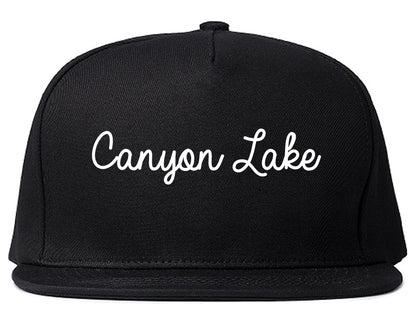 Canyon Lake California CA Script Mens Snapback Hat Black
