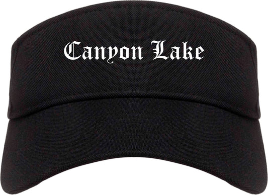 Canyon Lake California CA Old English Mens Visor Cap Hat Black