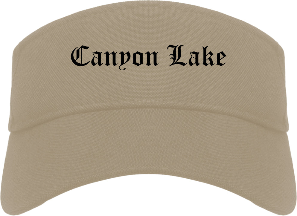 Canyon Lake California CA Old English Mens Visor Cap Hat Khaki