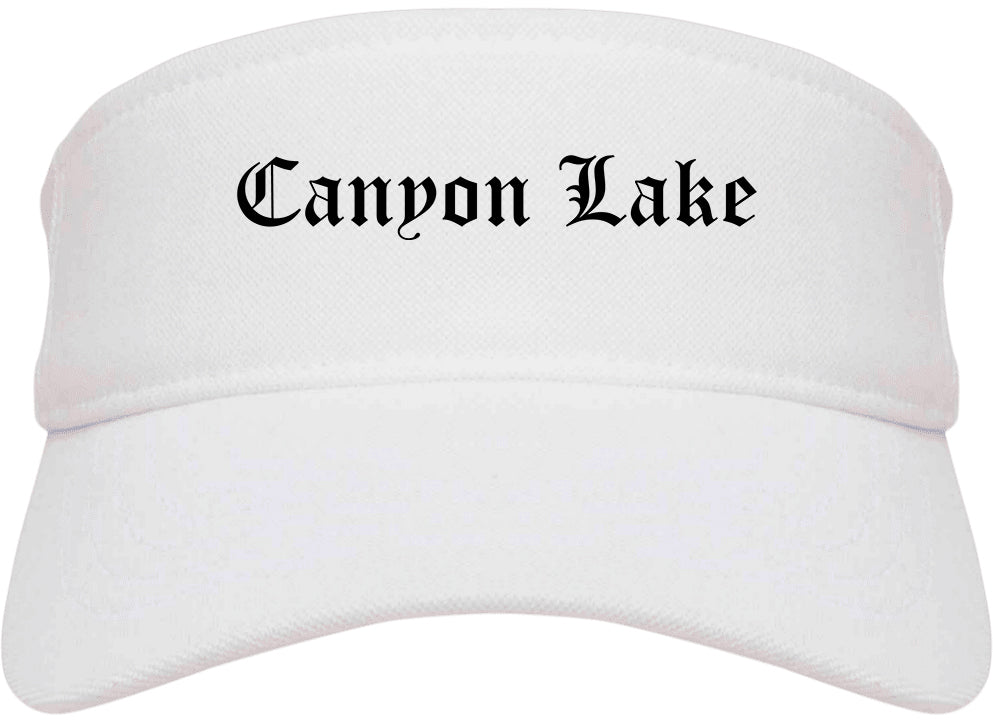 Canyon Lake California CA Old English Mens Visor Cap Hat White