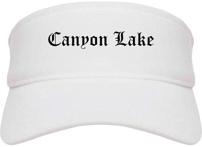 Canyon Lake California CA Old English Mens Visor Cap Hat White
