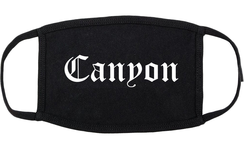 Canyon Texas TX Old English Cotton Face Mask Black