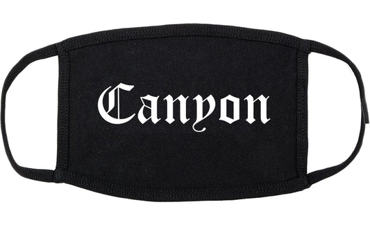 Canyon Texas TX Old English Cotton Face Mask Black