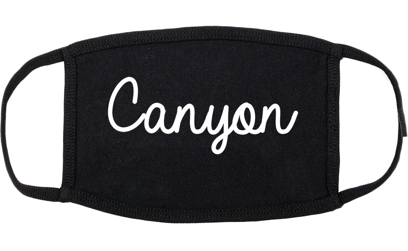 Canyon Texas TX Script Cotton Face Mask Black