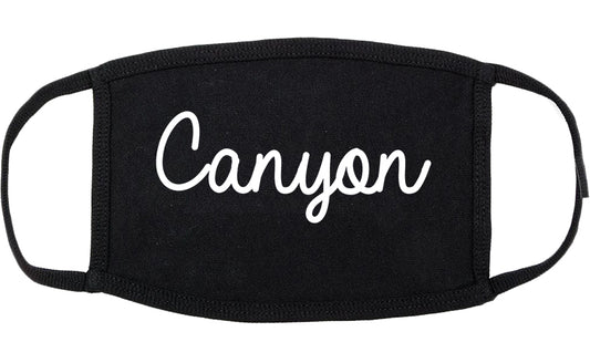 Canyon Texas TX Script Cotton Face Mask Black