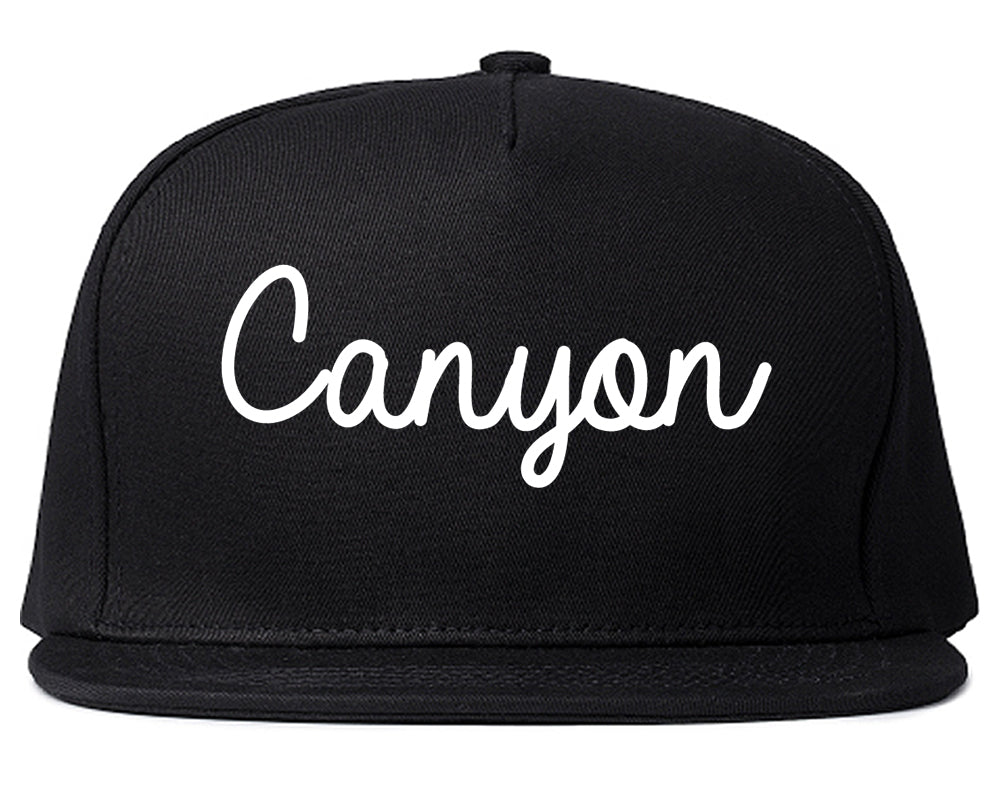Canyon Texas TX Script Mens Snapback Hat Black