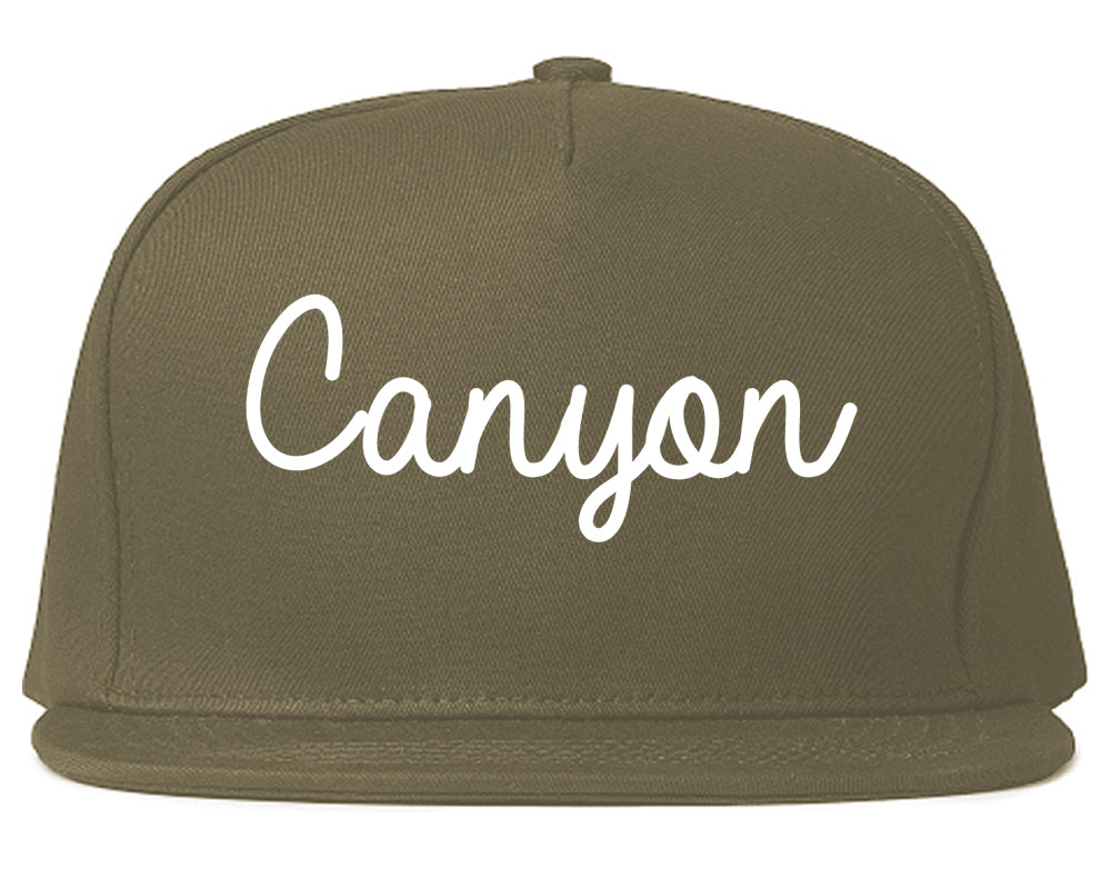 Canyon Texas TX Script Mens Snapback Hat Grey