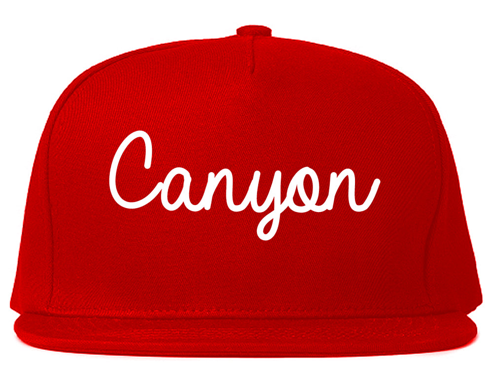 Canyon Texas TX Script Mens Snapback Hat Red