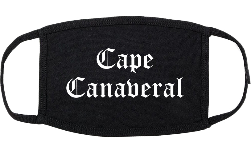 Cape Canaveral Florida FL Old English Cotton Face Mask Black