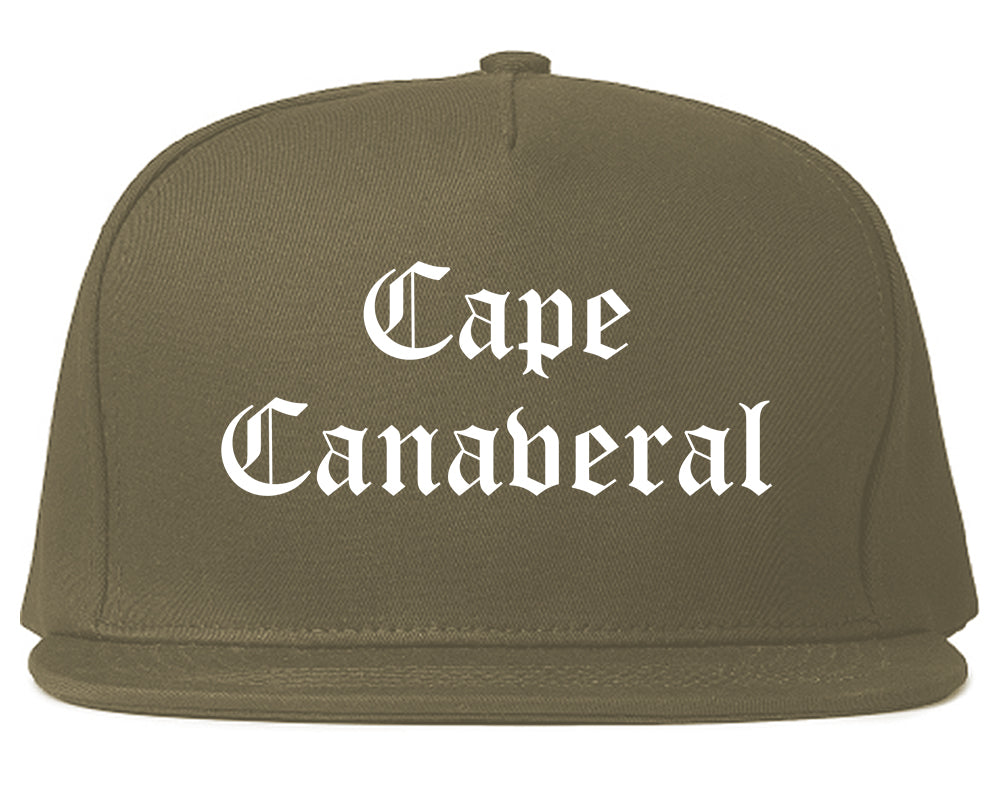 Cape Canaveral Florida FL Old English Mens Snapback Hat Grey