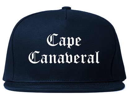 Cape Canaveral Florida FL Old English Mens Snapback Hat Navy Blue