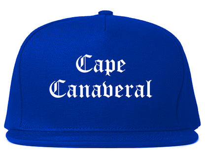 Cape Canaveral Florida FL Old English Mens Snapback Hat Royal Blue