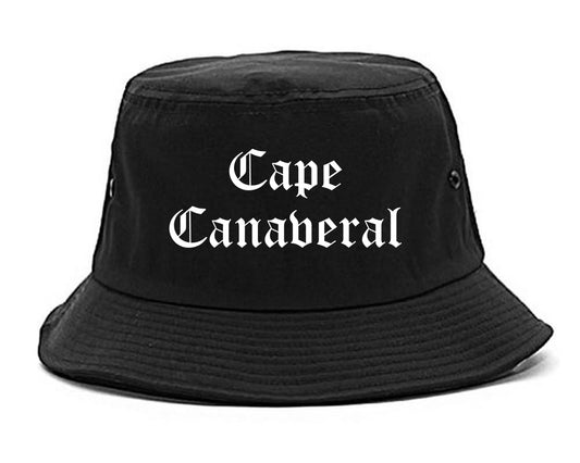 Cape Canaveral Florida FL Old English Mens Bucket Hat Black