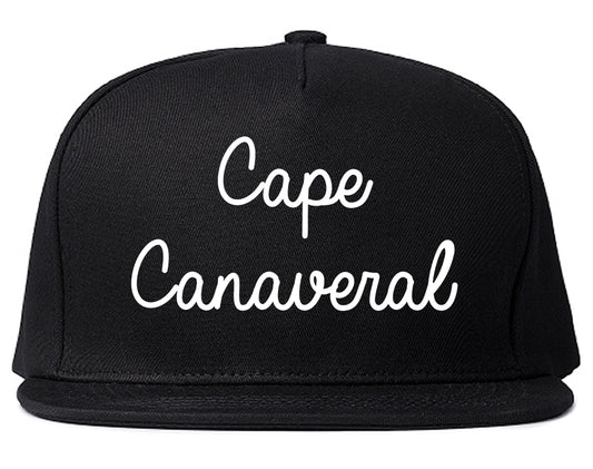 Cape Canaveral Florida FL Script Mens Snapback Hat Black