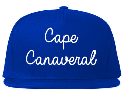 Cape Canaveral Florida FL Script Mens Snapback Hat Royal Blue